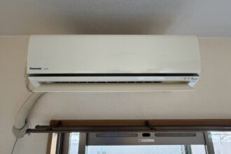 名古屋市緑区のパナソニックCS-25TFJ-W、通常エアコンクリーニング施工前の本体