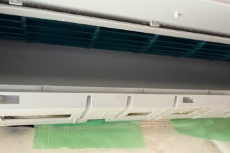 北名古屋市のシャープAY-N22DH、通常エアコンクリーニング施工後の吹き出し口