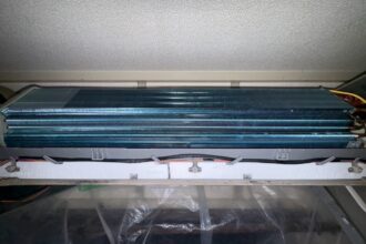 弥富市 東芝 RAS-G402E8DT エアコンクリーニング後の熱交換器