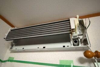 木曽岬町で施工したシャープ AY-H22TD の分解後