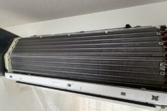 ダイキンお掃除機能付きエアコン熱交換器高圧洗浄後