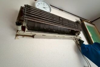 ナショナル CS-407XB2 エアコンクリーニング完全分解 稲沢市洗浄前